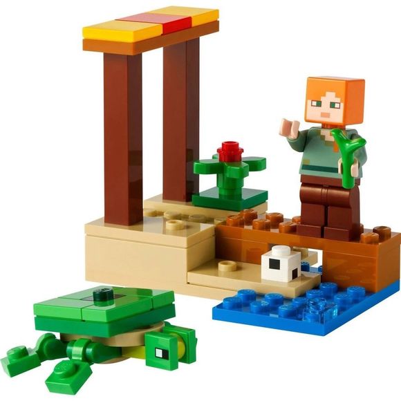 New Lego Minecraft 30432 The Turtle Beach Building Set Alex Minifigure Polybag - Picture 2 of 2
